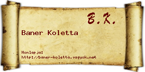 Baner Koletta névjegykártya